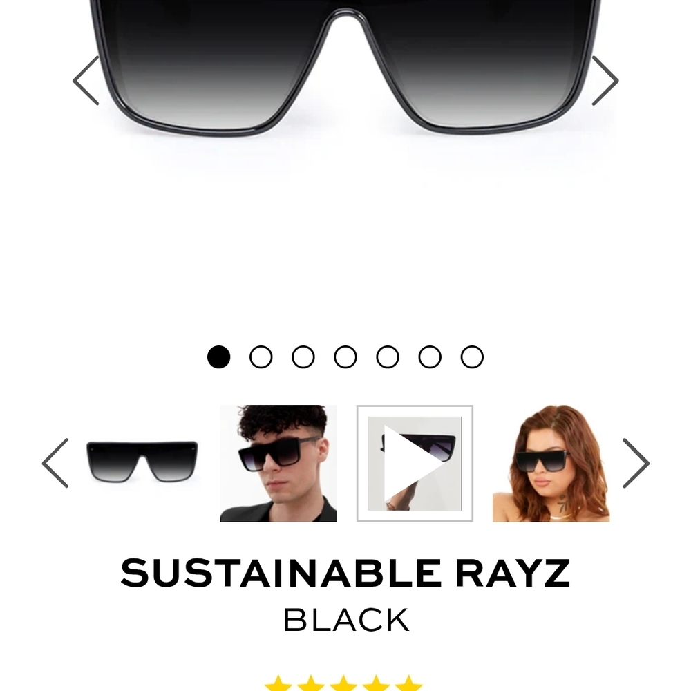 Sustainable Rayz Black Women's Shield Sunglasses